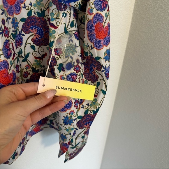 Summersalt The Could 9 Silky Pajama Set Shirt Shorts Floral Size 2XL Women’s - Picture 7 of 12